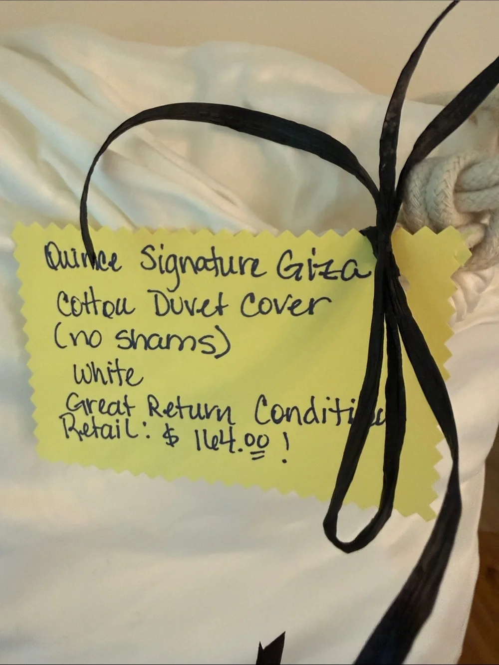 NWOT Quince Signature Giza Cotton Duvet Cover | Full/Queen White | Retail $124